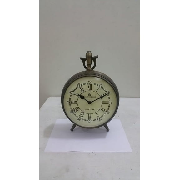 THOR INSTRUMENTS Nautical Maritime ~ Silver Finish Desktop ~ Table Clock Decor Rustic Vintage Home Decor Gifts