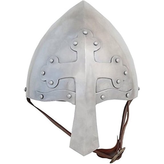 Thor Instruments Norman Viking Saxon LARP Medieval Reenactment Nasal Helmet Costume Armor Replica, with Rustic Vintage Home Decor Gifts