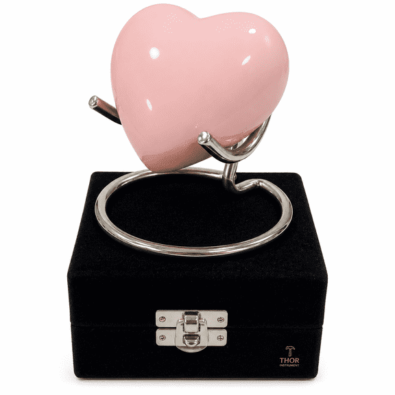 THOR INSTRUMENTS Pink Urn - Mini Heart Cremation Urn with Stand & Premium Box - Small Keepsake Urn for Ashes - Honor Your Loved One with Urn Heart Shaped - Perfect for Adults