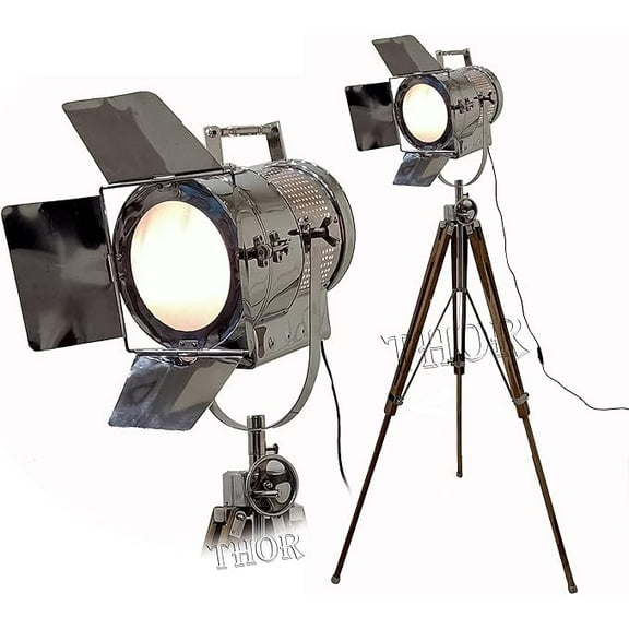 THOR INSTRUMENTS Royal Designer Marine Searchlight Nautical Tripod Floor Lamp Unique Theater Spotlight Handmade Home Decor Rustic Vintage Home Decor Gifts