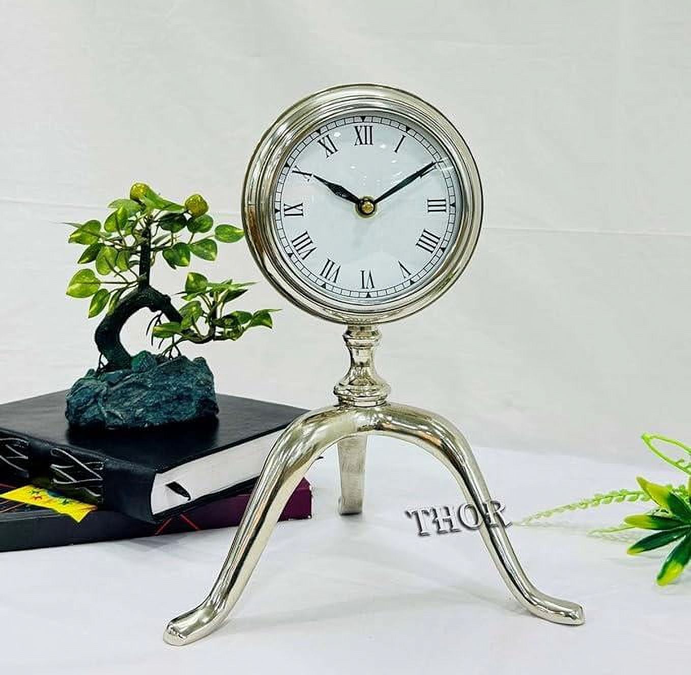 THOR INSTRUMENTS Vintage Style Clock Table Vintage Desk Decor Analog ...