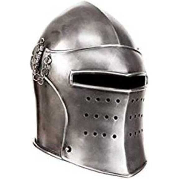 THOR INSTRUMENTS Visored Bascinet Medieval Helmet Armour Metallic One Size Rustic Vintage Home Decor Gifts