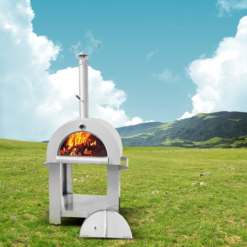 THOR KITCHEN Stainless Steel Wood Burning Pizza Oven High Grade Stainless  Steel Wood Fired Pizza Oven Outdoor Cooking Tool - Walmart.com