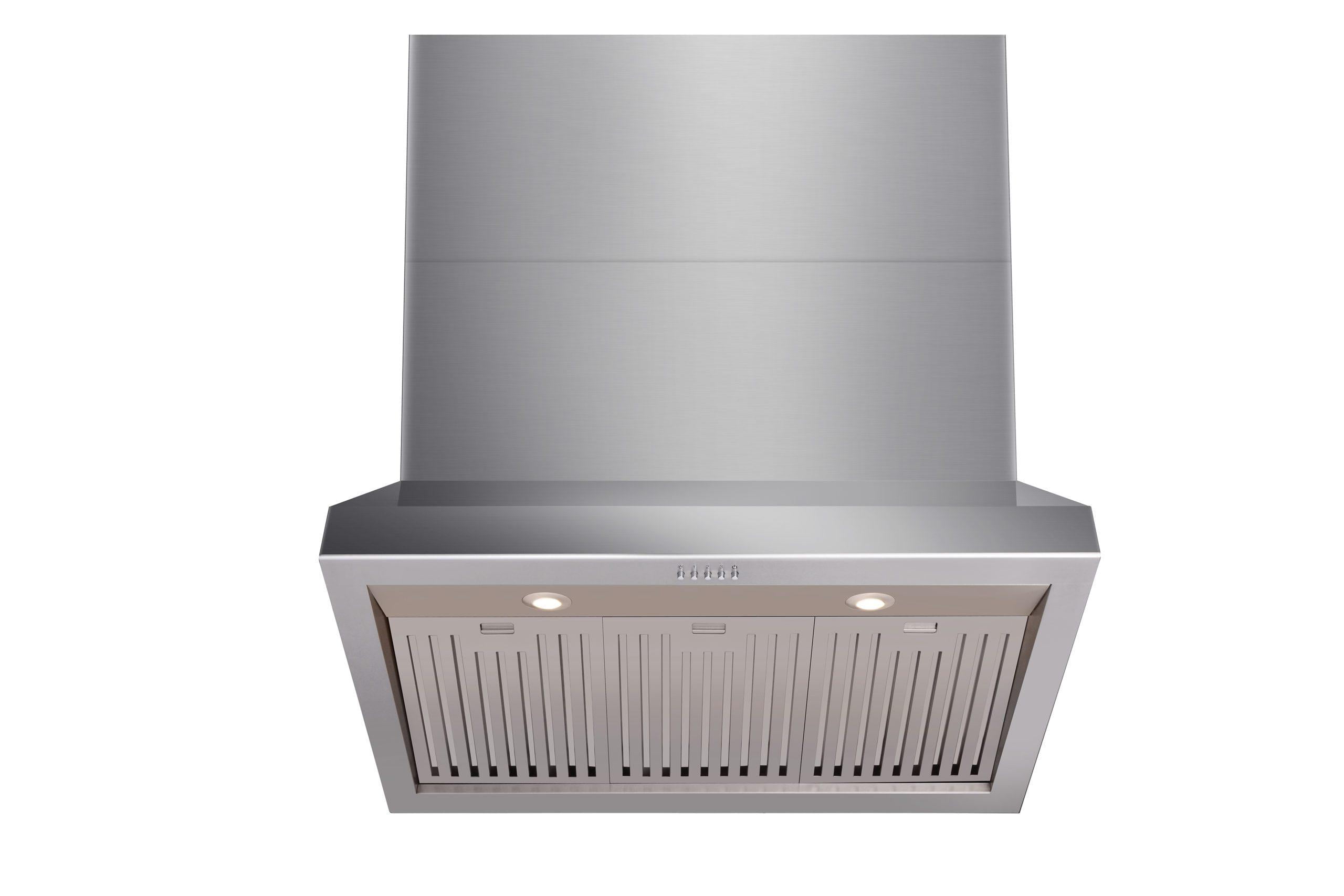 36" Stainless Steel Convertible Wall Mount Range Hood with Charcoal Filter