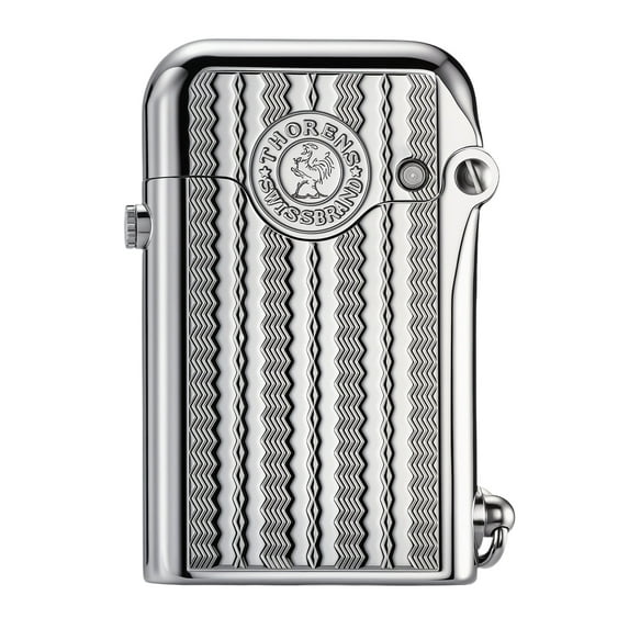 Swiss Retro Soft-Flame Brass Kerosene Lighter,Automatic Ignition, Refillable, Safety Lock, Electroplated, Engraving, Luxury, Collectible, Gift for Husband, Thorens Gen 1 Single Claw Water Ripple