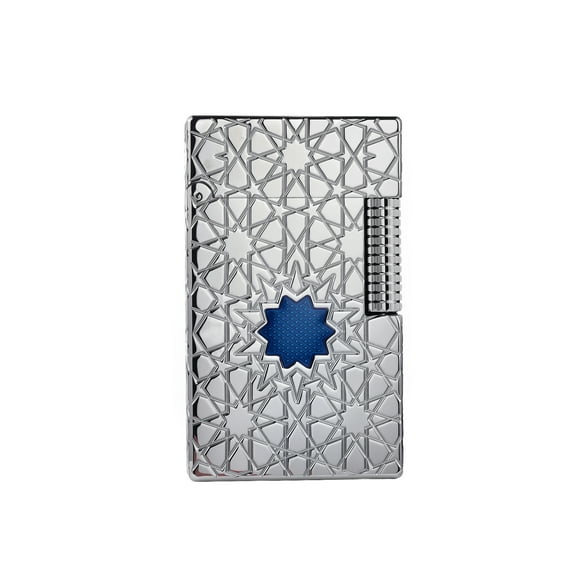 Swiss Luxury Retro Crisp Sound Brass Kerosene Lighter, Soft-Flame, Refillable, Side-Slide, Flip-Top, Inlay, Electroplated Chrome Color, Classic, Collectible, Men's Gift, Thorens Stellar Mesh