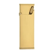Swiss Vintage Brass Soft-Flame Kerosene Lighter, Refillable, Compact, Grinding Wheel, Unique, Gift Box, Thorens Long Fellow - Inclined Wheel Ignition