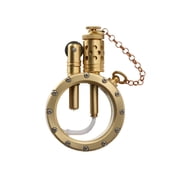Refillable Windproof Classic Copper Kerosene Lighter,Safety Lock,Outdoor Camping,Circular,Transparent,Unique,Seal,Grinding Wheel,Collectible,Mens Gift,Thorens Round Pocket Watch Lighter