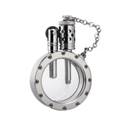 Unique Classic Windproof Kerosene Lighter,Refillable,Safety Lock,Outdoor Camping,Circular,Transparent,Flint Wheel,Electroplated Chrome Color, Collectible,Mens Gift,Thorens Round Pocket Watch Lighter