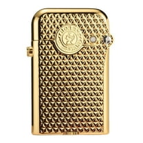 Classic Retro Copper Kerosene Lighter,Soft-Flame,Automatic Ignition, Refillable,Safety Lock,Electroplated 18K Gold, Engraving,Gift Box,Men's Gift,Collectible,Thorens Gen3-Single Claw Diamond Grid