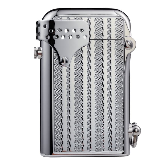 Retro Brass Windproof Kerosene Lighter, Refillable, Soft-Flame, Camping, Automatic Ignition, Non-Slip Durable, Luxury, Collectible, Men's Gift, Thorens Gen 6 Double Claw Silver Wave Reflection