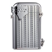 Retro Brass Windproof Kerosene Lighter, Refillable, Soft-Flame, Camping, Automatic Ignition, Non-Slip Durable, Luxury, Collectible, Mens Gift, Thorens Gen 6 Double Claw Silver Wave Reflection