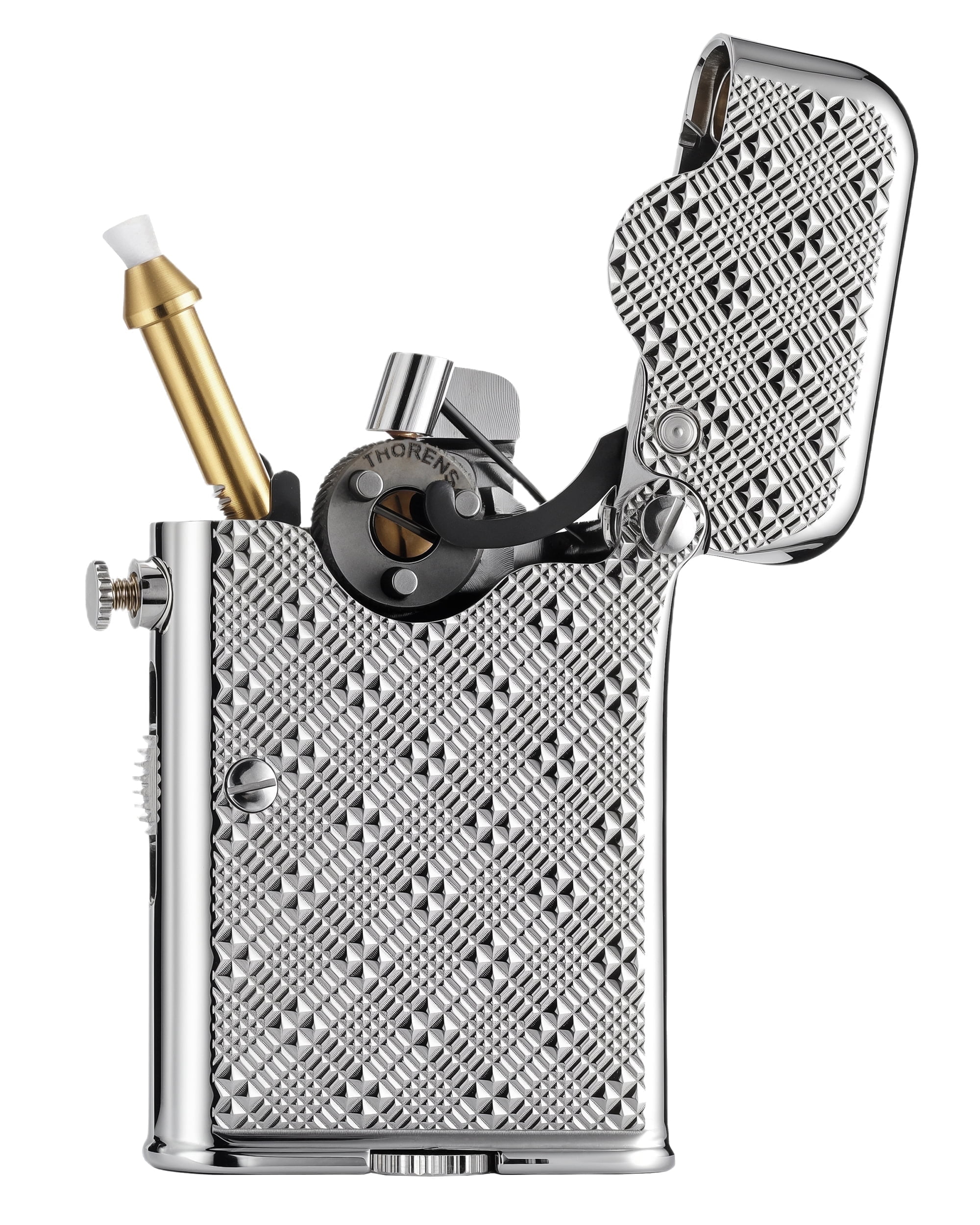Automatic Ignition,Telescopic Classic Brass Kerosene Pipe Lighter,Refillable,Soft Flame,Camping,Thorens Teleflam Gen 7 Plum Pattern Single Claw,Birthday Gift