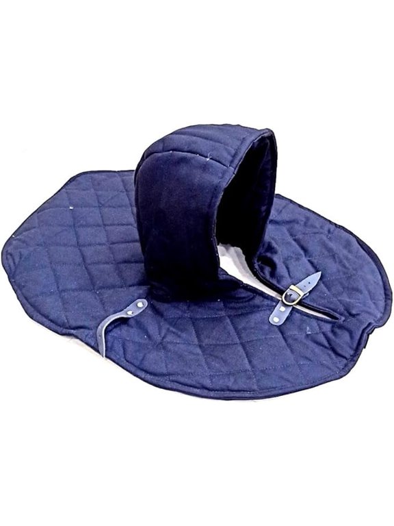THORINSTRUMENTS (with device) Armor Medieval Renaissance Padded Arming Cap Collar Head Neck Cotton Black SCA Rustic Vintage Home Decor Gifts