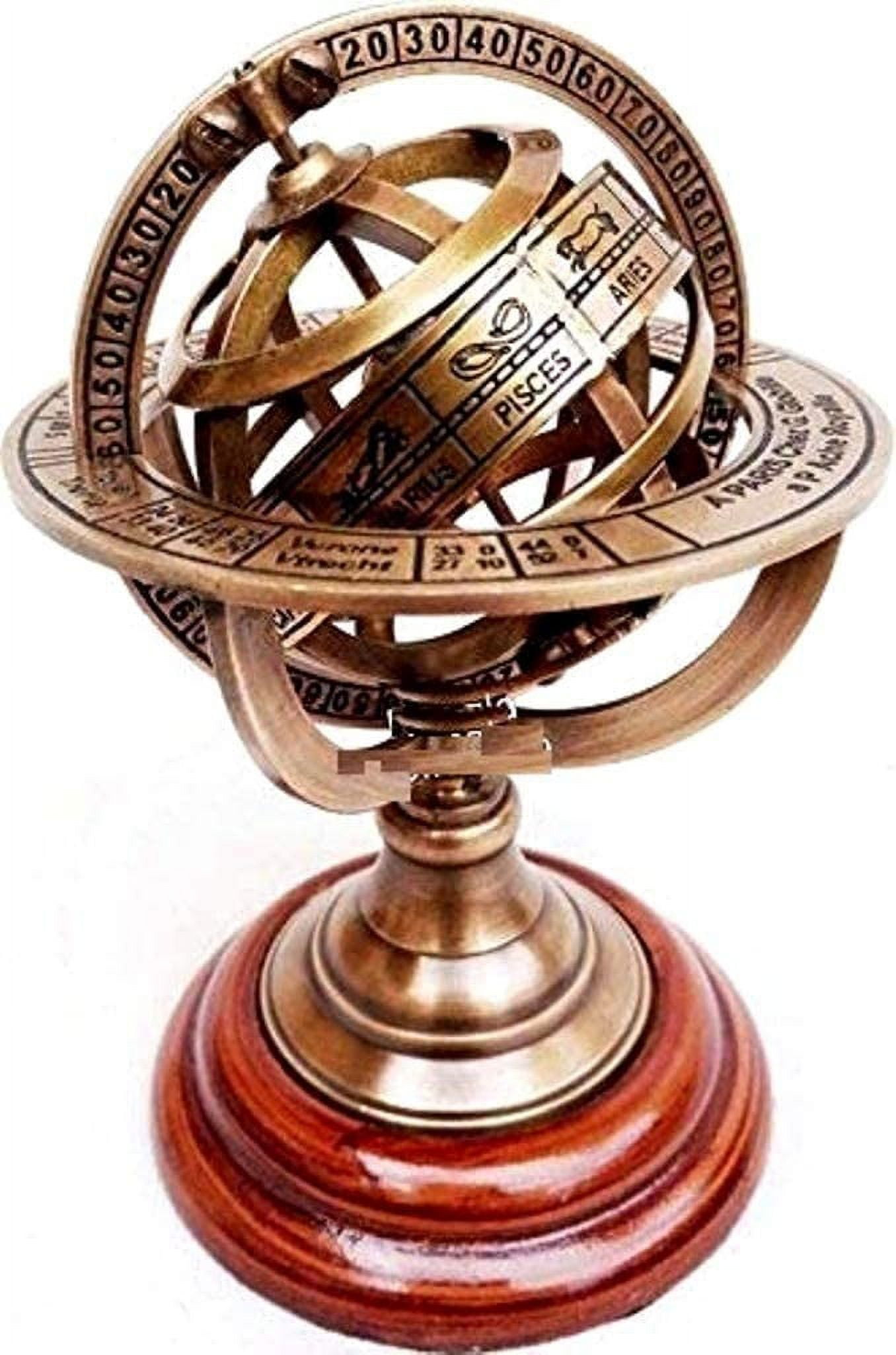 Thor Instruments 3.75” Antique Brass Armillary Sphere Geographic Globe ...