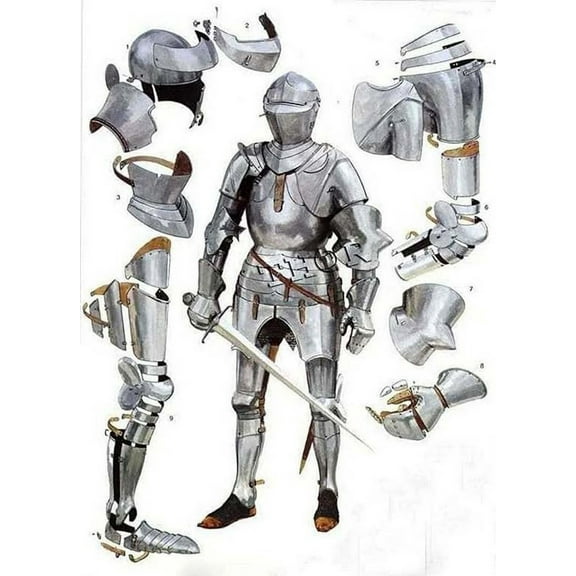 THORINSTRUMENTS (with device) Fully Wearable Medieval Knight Suit Of Templar Armor Combat Full Body Costume Rustic Vintage Home Decor Gifts