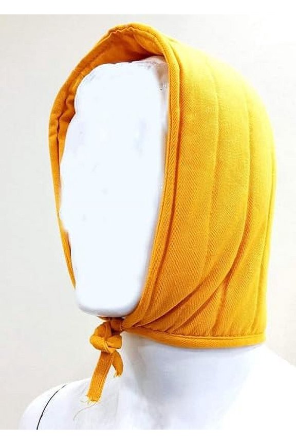 THORINSTRUMENTS (with device) MEDIEVAL RENAISSANCE UNDER ARMOR YELLOW COTTON PADDED ARMING CAP Rustic Vintage Home Decor Gifts