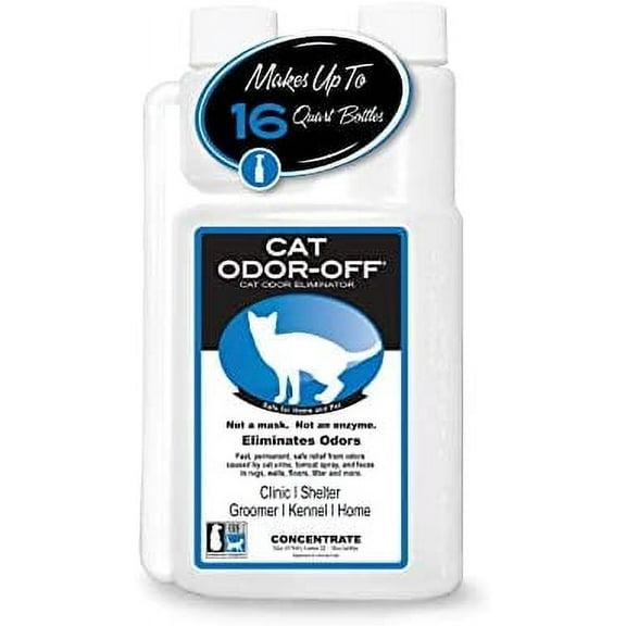 THORNELL Cat Odor-Off Concentrate Pet Smell Odor Eliminator  Cat Odor Eliminator Concentrate for Pet Urine Odor, Feces on Carpet & Litter Boxes  16oz 16 oz Concentrate