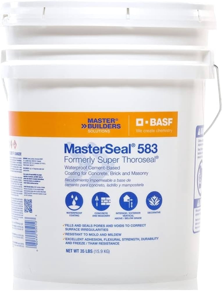 THOROSEAL TH576802, MasterSeal, Waterproof Coating Industrial Sealant, 35 lbs
