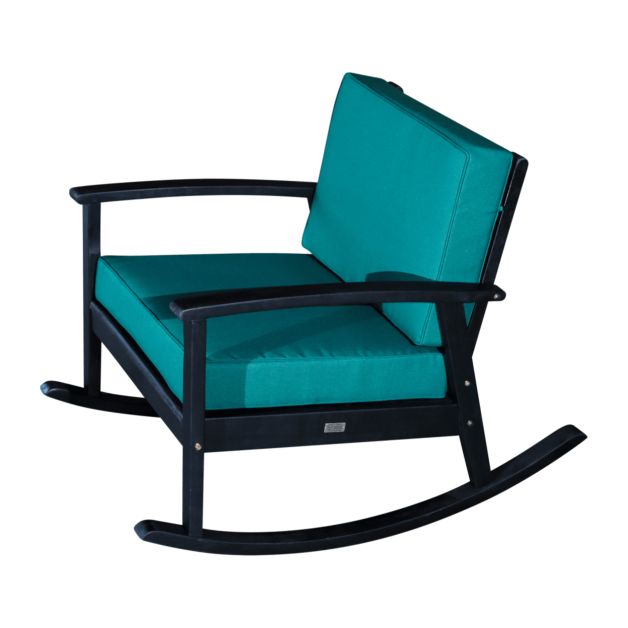 THOWDEE Eucalyptus Rocking Chair with Solid Wood Frame, Wide Glider ...