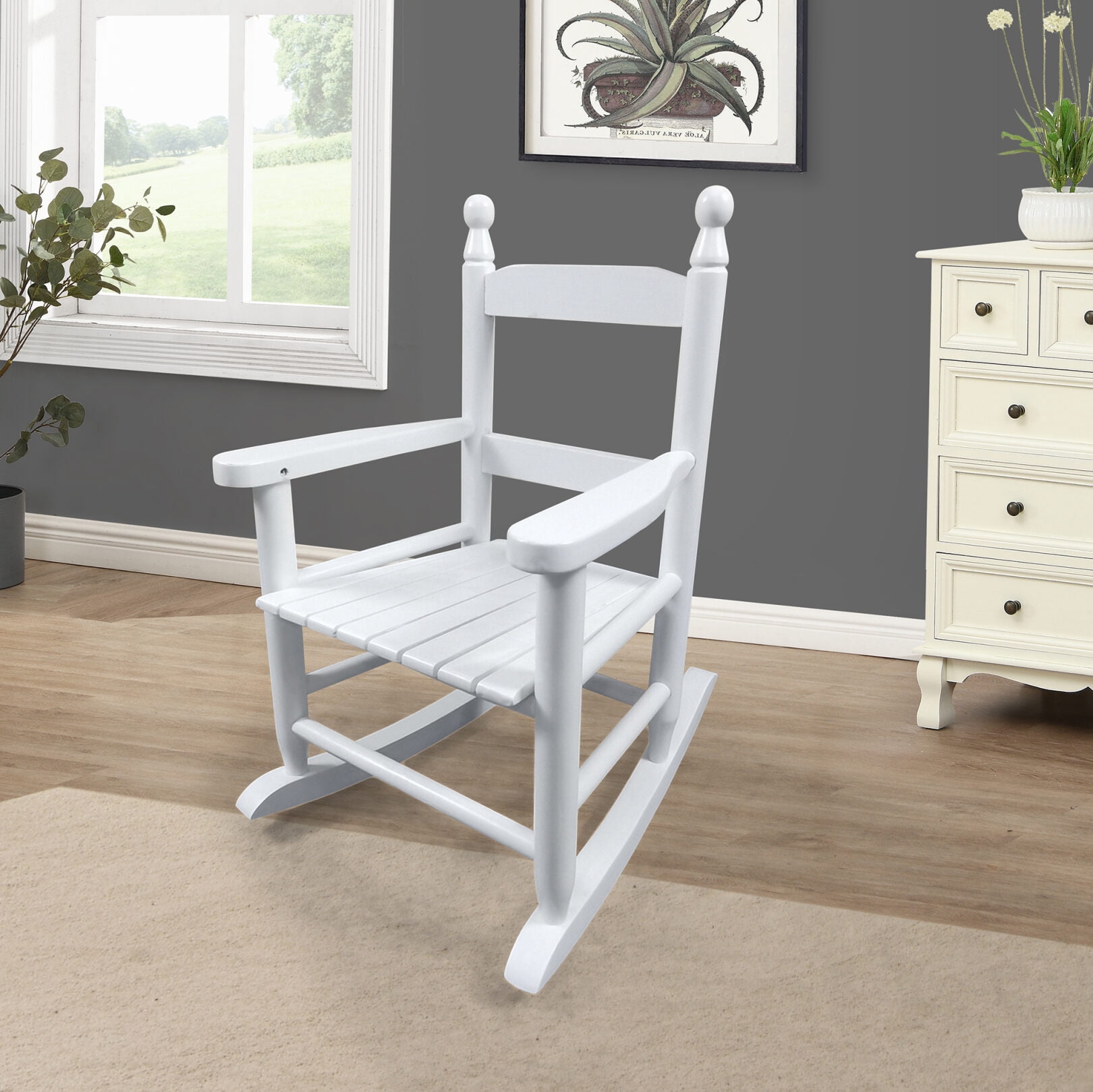 Small Kid Rocker THOWDEE Kid's Patio Rocking Chair, Wood Small Indoor/Outdoor Rocker ...