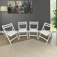 thumbnail image 1 of THOWDEE Slatted Wood Folding Special Event Chair, Set of 4, Furniture Indoor Outdoor Foldable Chair with Open Back for Garden Office Wedding Party, White, 1 of 9
