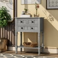 thumbnail image 1 of THOWDEE Storage Wood Console Table, Gray Wash, 1 of 7