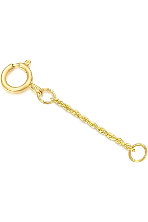 10k Real Gold 1"/1.5"/2"/3"/4" Necklace Extender Chain, Durable Strong Removable Gold Chain Extender, 10k Gold Adjustable Extension Chain for Necklace Bracelet Anklet
