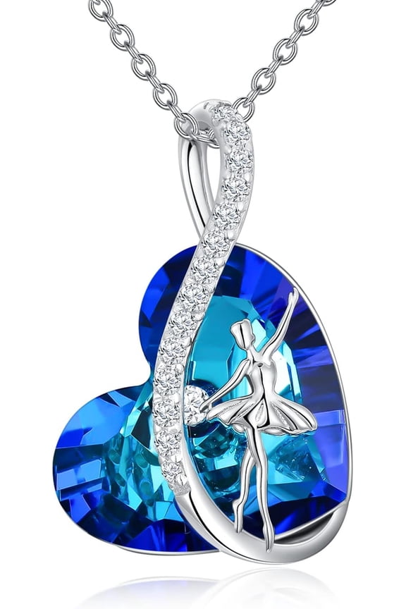 Ballerina Necklace 925 Sterling Silver Ballet Dancer Pendant Necklace, Dancer Ballet Recital Gifts for Women