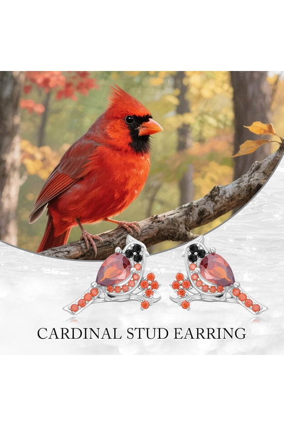 Cardinal Stud Earrings Red Cardinal Earring Jewelry Gift for Women