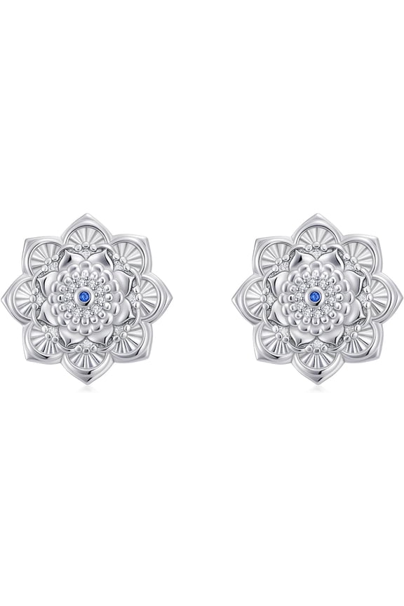 Evil Eye Earrings 925 Sterling Silver Lotus Evil Eyes Protection Devil Stud Earrings for Women