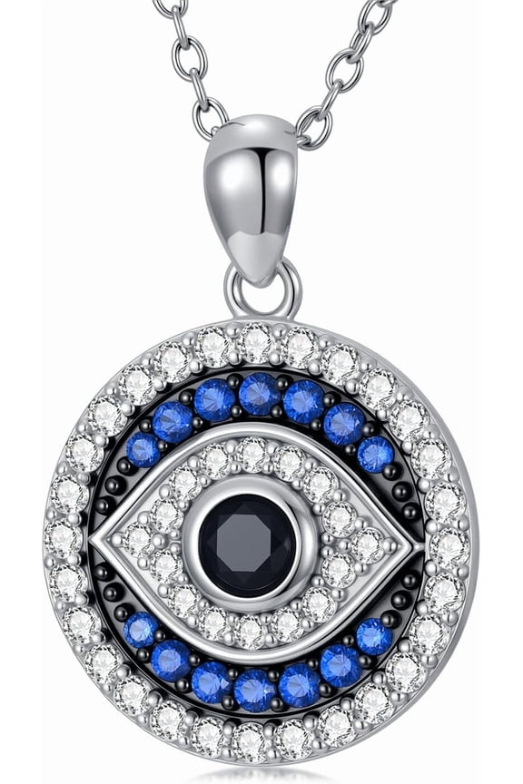 Evil Eye Necklace for Women 925 Sterling Silver Turkish Protection Necklace Amulet Gift for Women