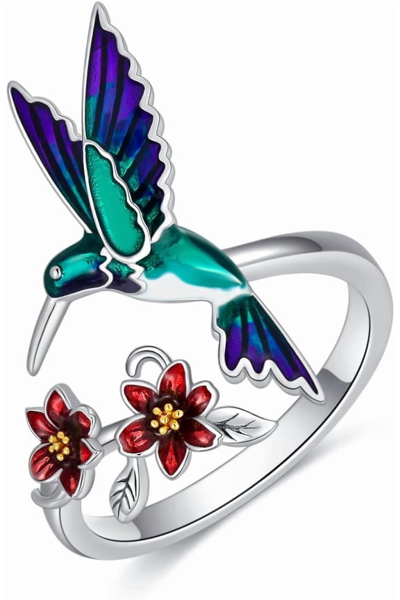 Hummingbird Ring 925 Sterling Silver Hummingbird Stacking Ring Gift for Women