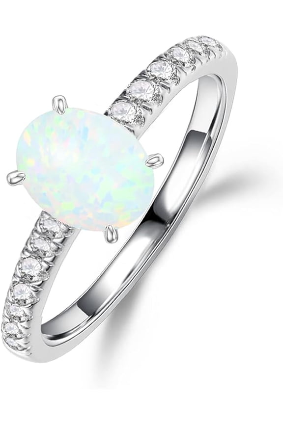 Opal Genuine Black Onyx Moss Agate Turquoise Ring for Women 925 Sterling Silver Oval Engagement Wedding Ring Engraved Customized Jewelry