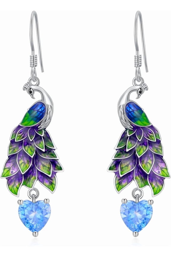 Phoenix/Cardinal/Owl/Hummingbird/Blue Jay/Parrot/Peacock/Dove Dangle Earrings 925 Sterling Silver Bird Animal Earrings Valentine's Day Birthday Gift for Women