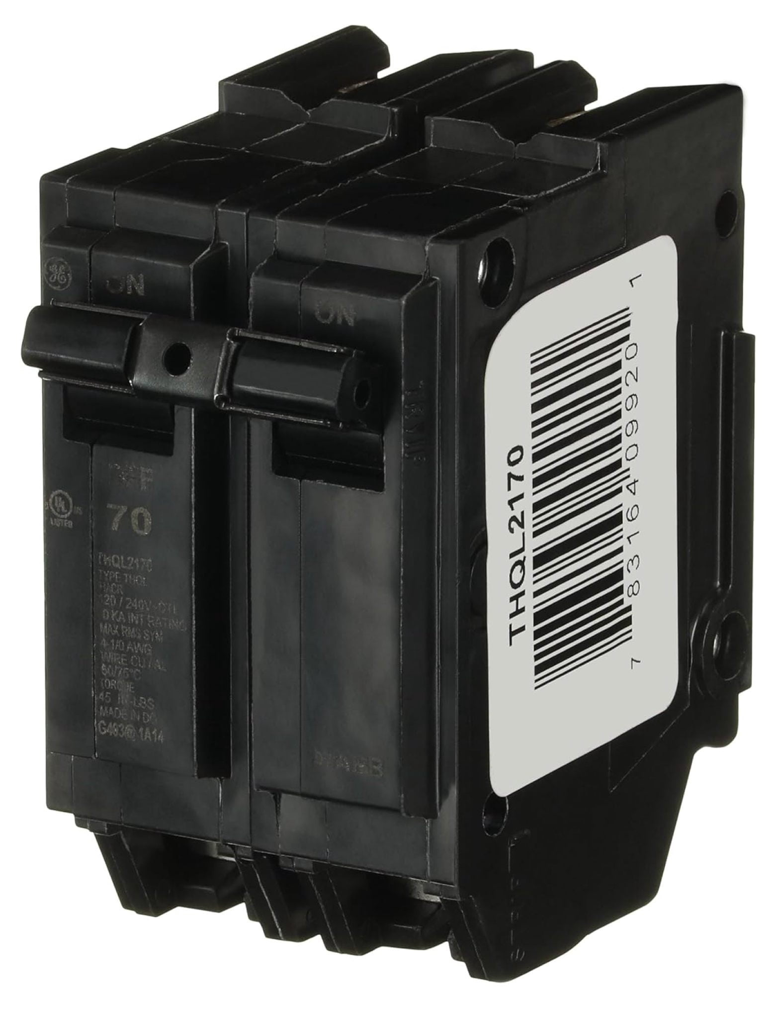 THQL2170 70A DP Circuit Breaker  70 A, 2-Pole, 120/240 V  Non-Interchangeable Trip  2 Pole QCircuit Breaker  Breaker Plug  Plug in Circuit Breaker  Plug-in Breaker
