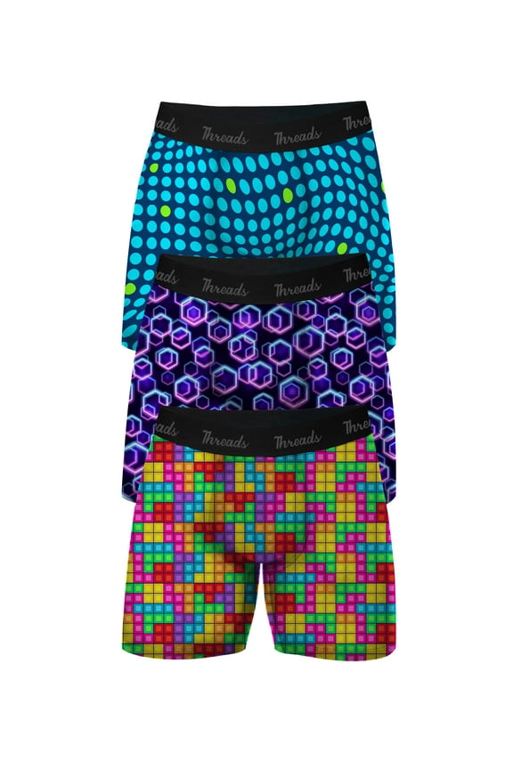 Threads Men's Underwear, 6" Premium Performance Nylon Boxer Brief, Performance Fabric, Moisture Wicking, Anti-Odor, S - XXL, 3 Pack