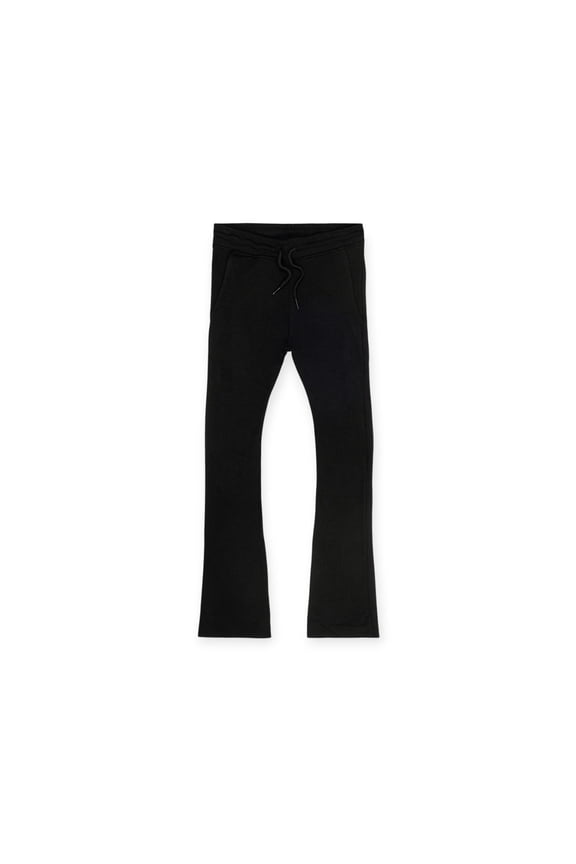 Boys Basic Stacked Pants (Black)