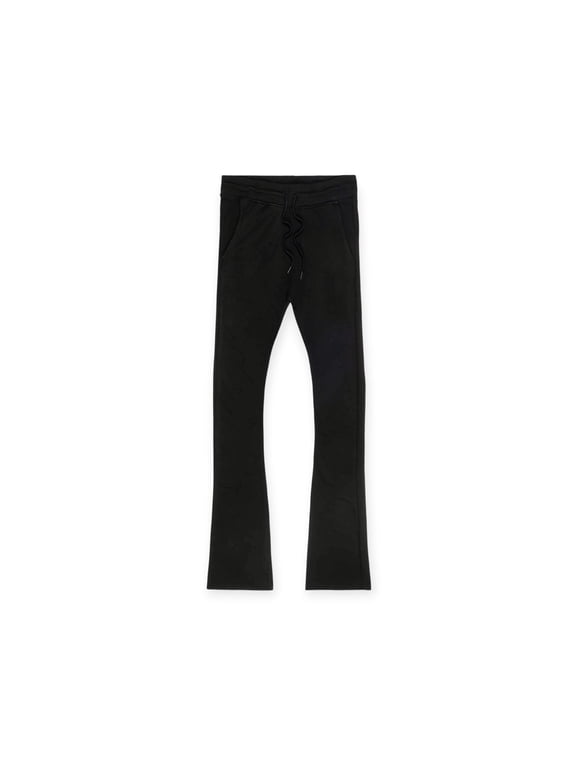 Men Basic Stacked Pants (Black)