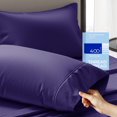 thumbnail image 1 of THREAD SPREAD Glee King Size Pillow Cases 2 Pc, Soft Smooth Cotton Pillowcases, 400 Thread Count Sateen Weave, Dark Purple Pillow Covers - Perfect for Home, Hotels Hospital Use, 1 of 9