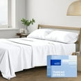 thumbnail image 1 of THREAD SPREAD 100% Cotton Queen Bed Sheets - Luxury 400 Thread Count Bed Sheets Queen Size (4 PC, White), Silky Soft Cooling Sateen Hotel Sheet Set, 1 of 9