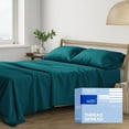 thumbnail image 1 of THREAD SPREAD Split King Sheets For Adjustable Bed - 400 Thread Count 100% Egyptian Cotton Sheets (5 PC, Teal), Soft Cooling Sateen Hotel Sheet Set, 1 of 9