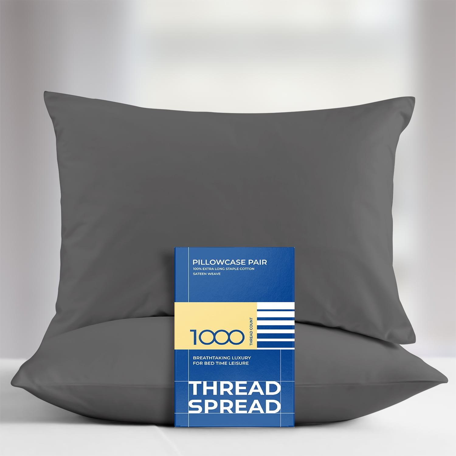 THREAD SPREAD 100 Cotton Standard / Queen Pillowcase Set of 2 (Dark