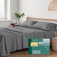 thumbnail image 1 of THREAD SPREAD 100% Organic Cotton King Size Sheets - Cotton Sheets King Size(4 PC, Dark Grey), Crisp, Cooling Percale Weave Sheet Set, 1 of 7