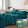 thumbnail image 1 of THREAD SPREAD 100% Organic Cotton California King Sheets - Percale Weave Cotton Sheets Cal King Size (4 PC, Teal), Soft Cooling Hotel Sheet Set, 1 of 7