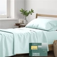 thumbnail image 1 of THREAD SPREAD 100% Organic Cotton Sheets Twin Sheets - Percale Weave Cotton Sheets Twin Size (3 PC, Sea Foam), Soft Cooling Hotel Sheet Set, 1 of 7