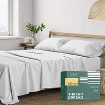1000TC Ultra Soft King Size Bed White Flat & Fitted Sheet Set