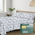 thumbnail image 1 of THREAD SPREAD 100% Organic Cotton Full Size Sheets - Percale Weave Cotton Sheets (4 PC, Floral Blue), Soft Cooling Luxury Hotel Printed Sheet Set, 1 of 7