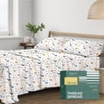 thumbnail image 1 of THREAD SPREAD 100% Organic Cotton Full Size Sheets - Percale Weave Cotton Sheets (4 PC, Forest Bird), Soft Cooling Luxury Hotel Printed Sheet Set, 1 of 7
