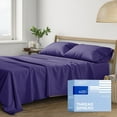thumbnail image 1 of Cotton Twin XL Sheet Set - 3 PCs - Fits College Dorm Rooms - Hotel Style Luxury Sheets - Deep Pockets Easy Fit - 400 TC Sateen Weave Breathable Cooling Bedsheets for Hot Sleepers - Dark Purple, 1 of 9